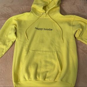 unisex yellow happy hoodie